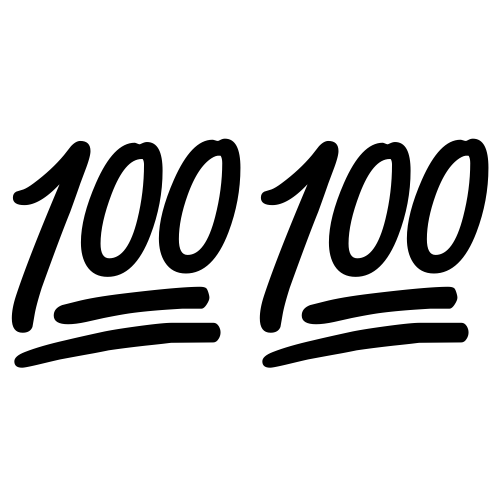 💯💯 Emoji Domain black and white Symbola rendering